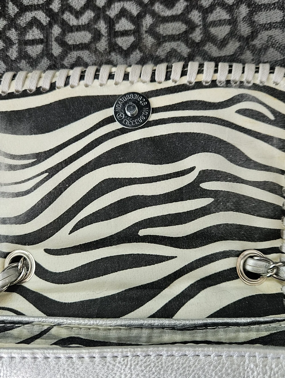 Steve Madden Quilted Metallic Silver Chain Shoulder Bag - Picture 13 of 16